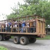 Um caminhão cheio de trabalhadores da cana deixa plantação da Nicarágua Ingenio San Antonio Foto:  Kate Sheehy e Sasha Chavkin