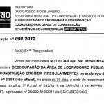 Intimação de Despejo da Prefeitura do Rio de Janeiro