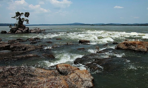 Corredeiras do rio Tapajós que serão alagadas na construção da barragem da hidrelétrica de São Luiz do Tapajós no Parque Nacional da Amazônia/ Foto: Fernanda Ligabue