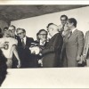 Henry Kissinger, Presidente Geisel, Nei Braga e o Chanceler Azeredo da Silveira durante a visita de Kissinger ao Brasil em fevereiro de 1976