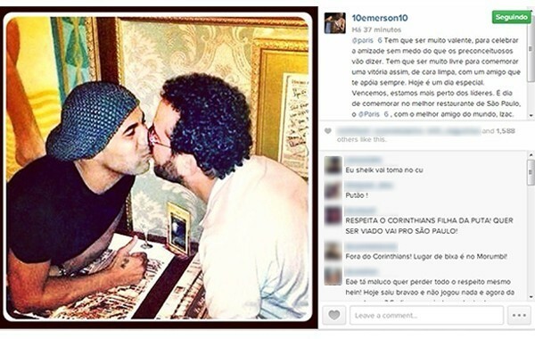 Selinho de Emerson Sheik compartilhado no Instagram desperta reações agressivas. (Foto: Reprodução/Instagram/10emerson10)