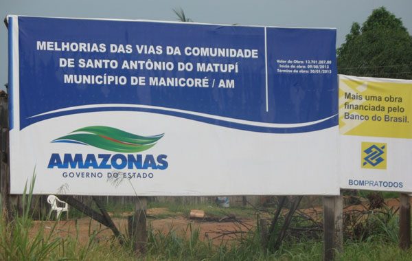 Obras no 180: Santo Antônio do Matupi, em Manicoré (Foto: Alceu Castilho)